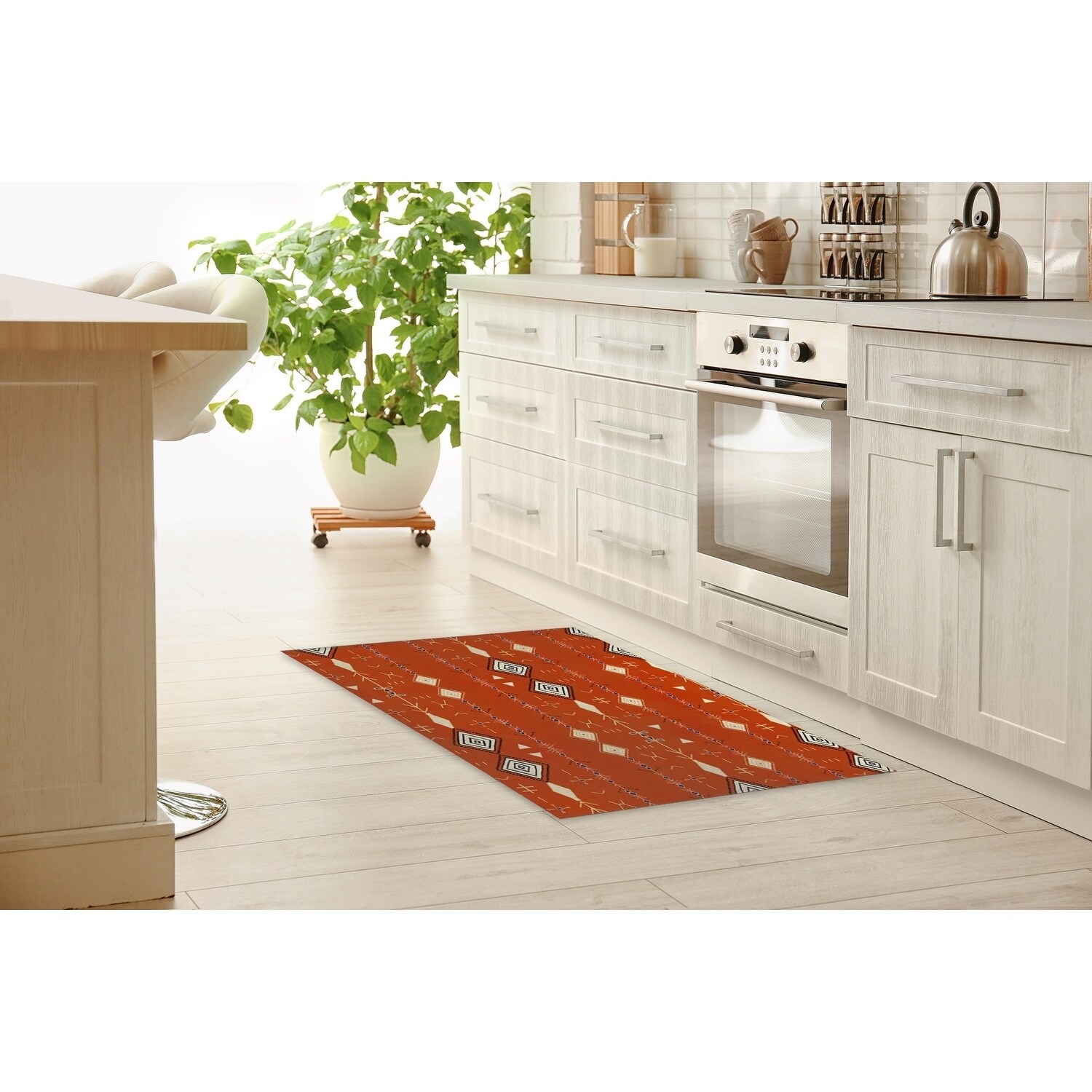 Shop Mehaya Orange Kitchen Mat By Terri Ellis Free Shipping