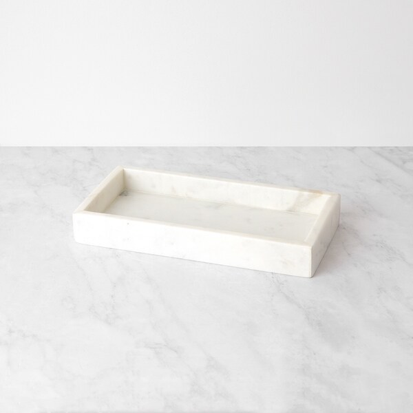 Shop Aurora Home Marble Rectangle Tray On Sale Free Shipping On