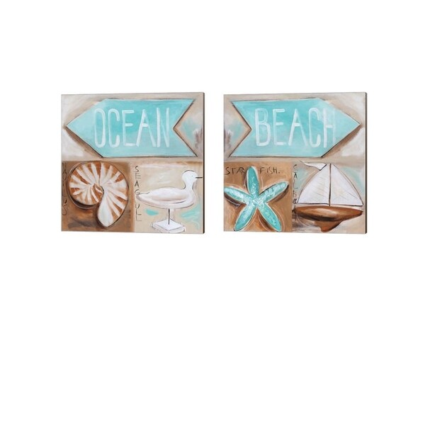 Amanda J. Brooks 'Where's the Ocean & Beach?' Canvas Art (Set of 2)