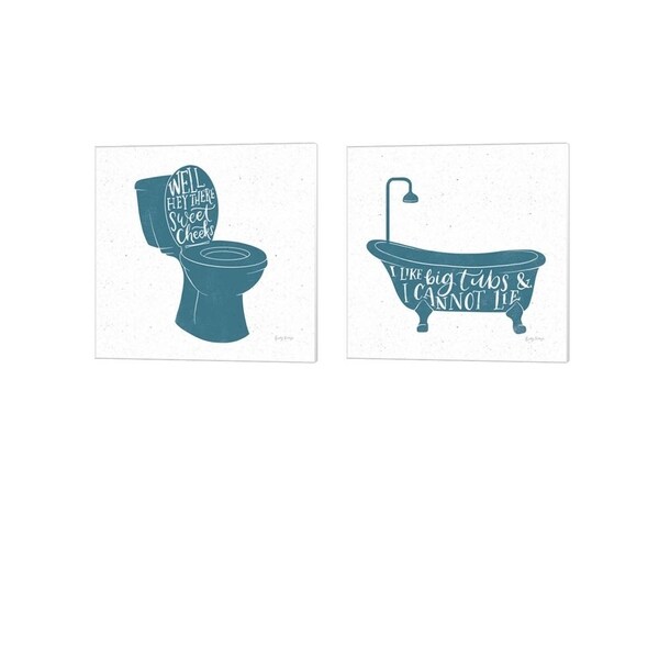 Becky Thorns 'Turkish Tile Bathroom Puns' Canvas Art (Set of 2)