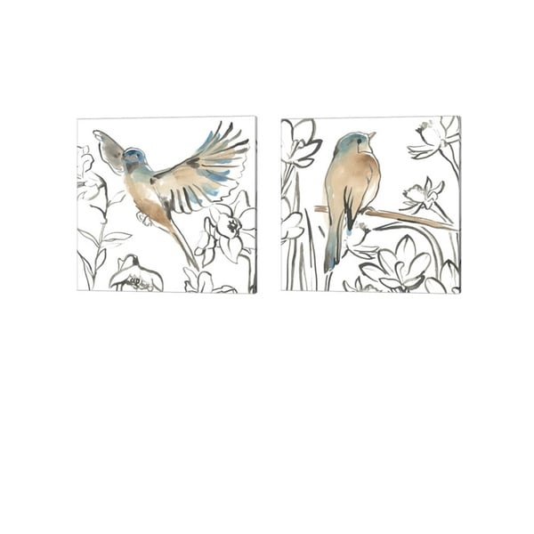 June Erica Vess 'Songbird Meadow' Canvas Art (Set of 2)
