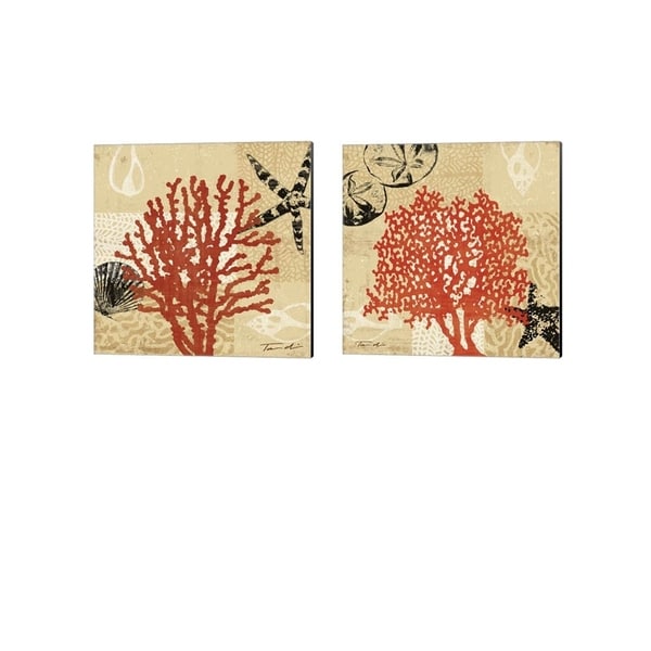 Tandi Venter 'Coralmpressions' Canvas Art (Set of 2)