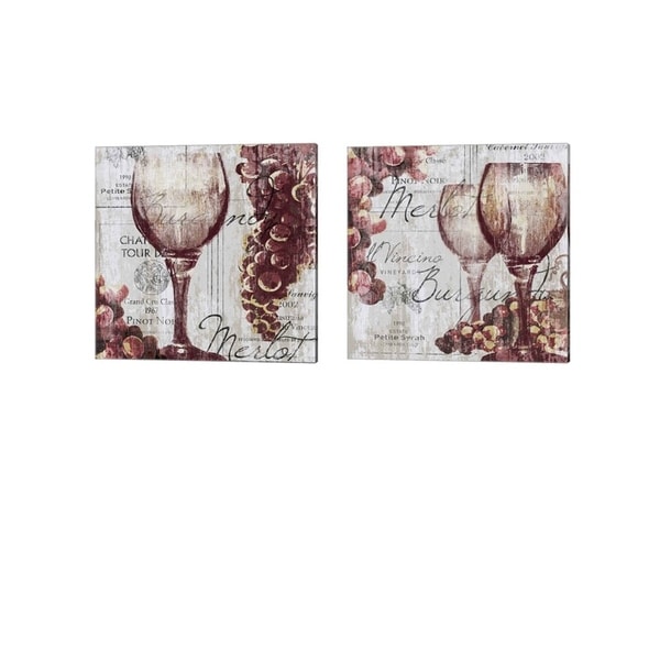 Tandi Venter 'Shades of Red' Canvas Art (Set of 2)