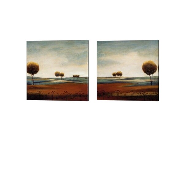 Ursula Salemink-Roos 'Tranquil Plains' Canvas Art (Set of 2)