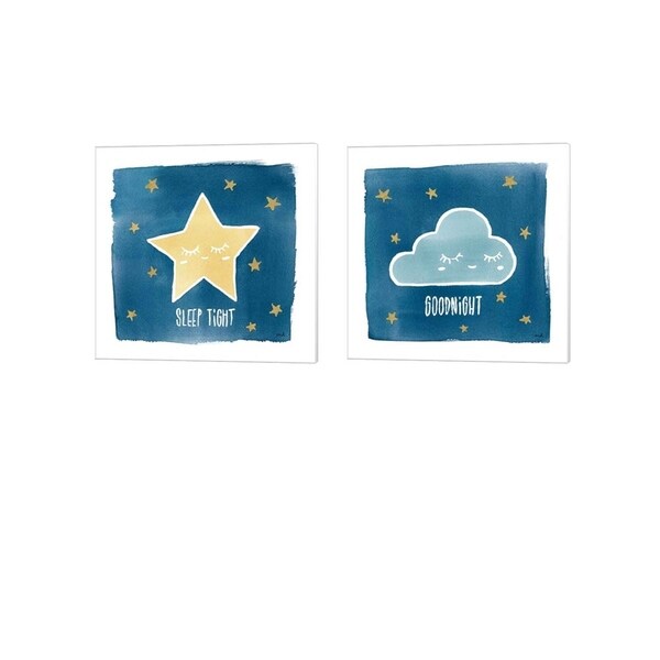 Moira Hershey 'Night Sky Sleep Tight & Goodnight' Canvas Art (Set of 2)