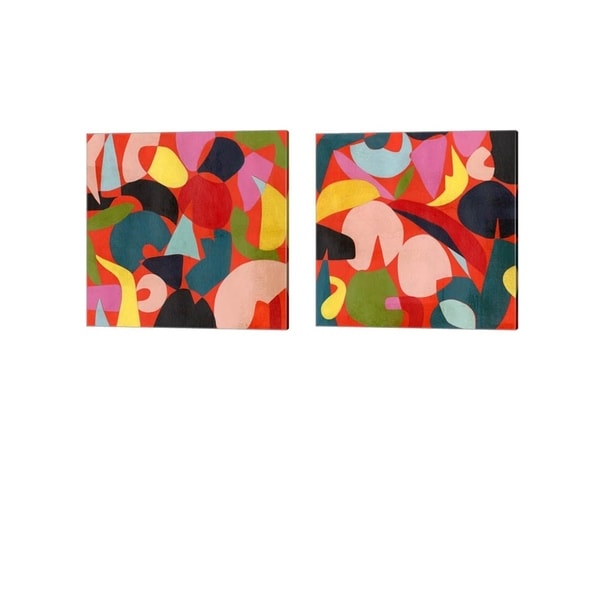 Grace Popp 'Tomato Prism' Canvas Art (Set of 2)