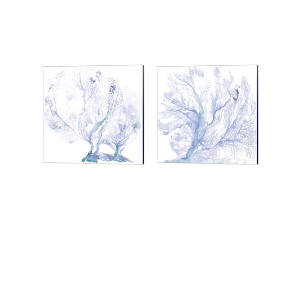 Jennifer Parker 'Navy Sea Fan' Canvas Art (Set of 2)