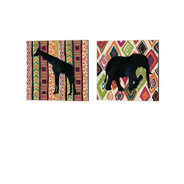 Farida Zaman 'African Animal Jewel' Canvas Art (Set of 2)