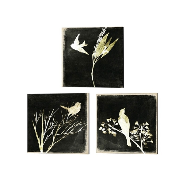 Melissa Wang 'Black Night' Canvas Art (Set of 3)