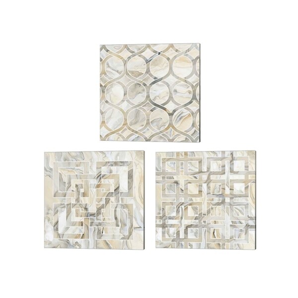 Debbie Banks 'Onyx' Canvas Art (Set of 3)