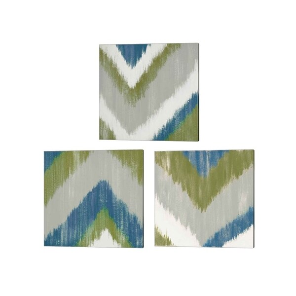 Rita Vindedzis 'Zigs N Zags' Canvas Art (Set of 3)