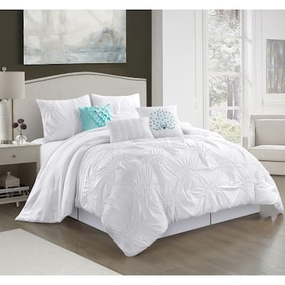 Porch & Den Summerview Pleated Microfiber 7-piece Comforter Set