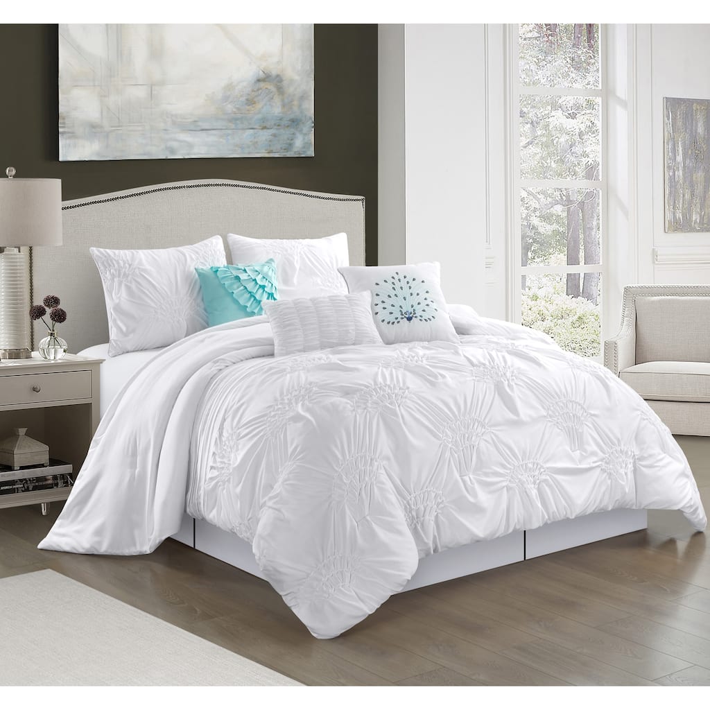 Porch & Den Summerview Pleated Microfiber 7-piece Comforter Set