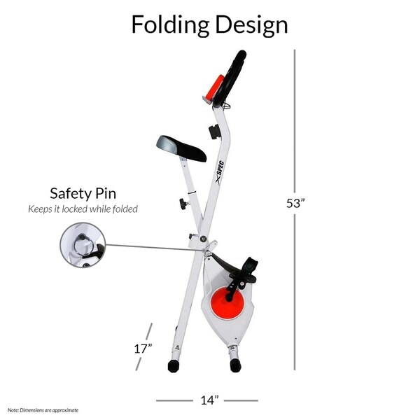 xspec foldable stationary upright exercise bike