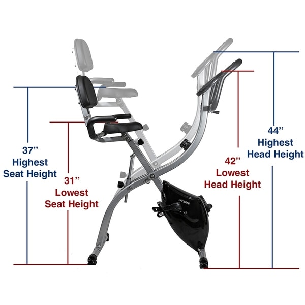 xspec upgraded dual recumbent foldable exercise bike