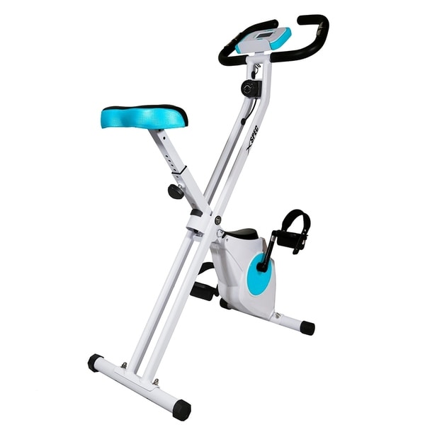 xspec foldable stationary upright exercise workout indoor cycling bike