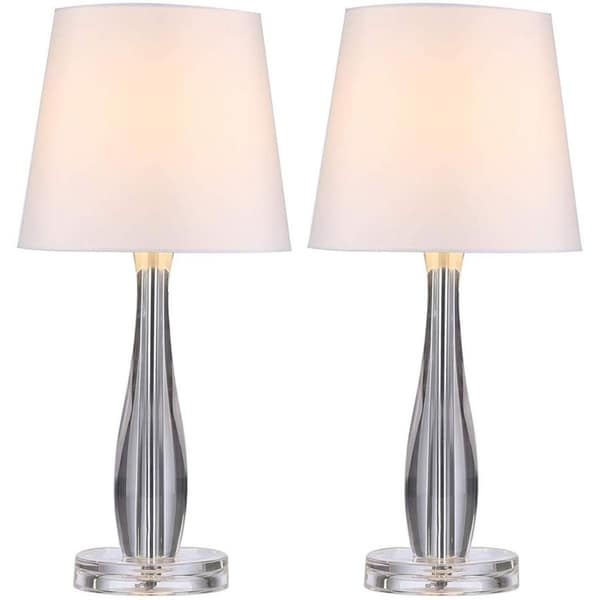 Shop Living Room Bedroom Bedside Table Lamp, White Fabric Shade(Set of 2) - Overstock - 30590709