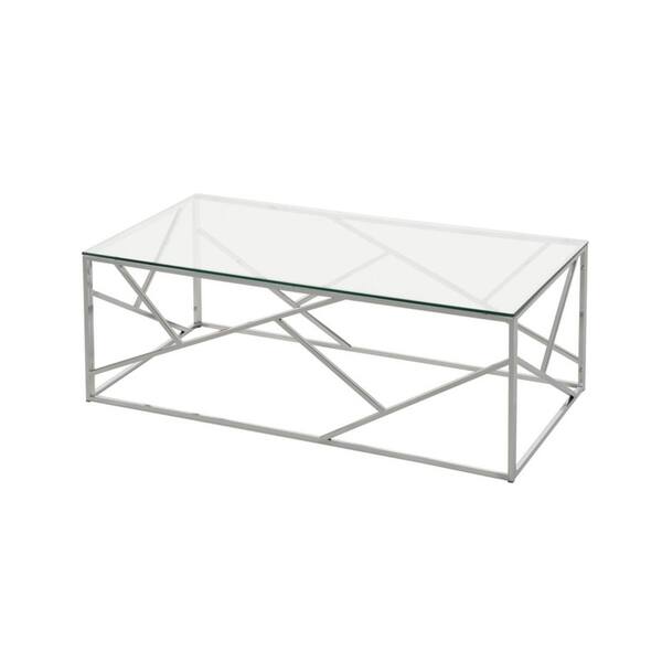 Shop Soho Contemparary Rectangular Glass Coffee Table In Chrome