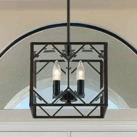 Carbon Loft Mentzer 4-light Cage Pendant Chandelier - 10.83"x 10.83"x 9.92"-51.92"