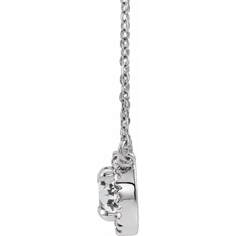 1/2 Ct Lab Grown Diamond Halo Necklace White Gold