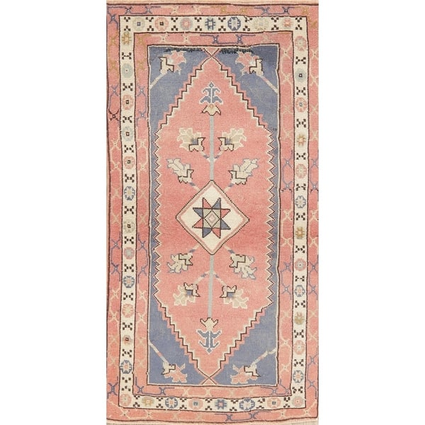 Vintage Geometric Coral Blue Anatolian Turkish Runner Rug Handmade 2 5 X 4 7 Overstock 30592774 Find affordable rug runners from your favorite brands at kmart. usd