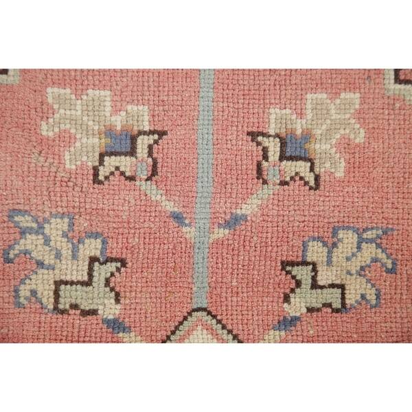 Shop Vintage Geometric Coral Blue Anatolian Turkish Runner Rug Handmade 2 5 X 4 7 Overstock 30592774