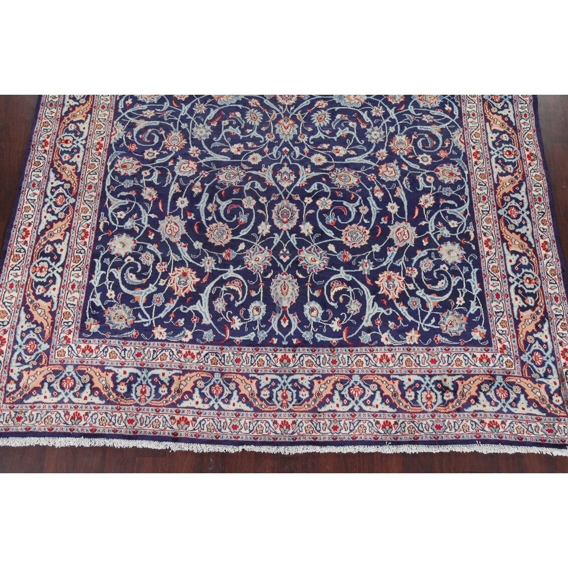 Shop Navy Blue Vintage Floral Mood Persian Area Rug Oriental Hand