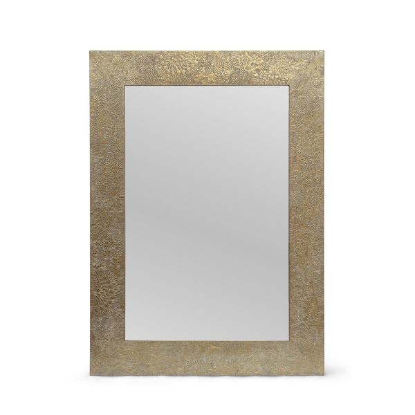 Charmaine Aluminum Fitted Mirror by Christopher Knight Home - 0.60" D x 19.50" W x 27.50" H. Opens flyout.