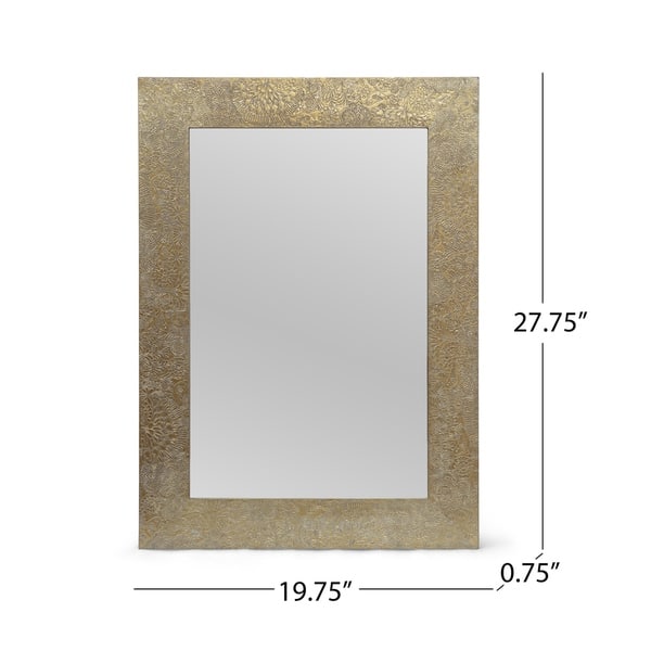 Charmaine Traditional Handcrafted Aluminum Fitted Mirror by Christopher Knight Home - 0.60" D x 19.50" W x 27.50" H