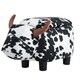 Upholstered Ride-on Storage Ottoman Footrest Stool with Vivid Adorable Animal-Like Features (Black and White Cow) - Thumbnail 0