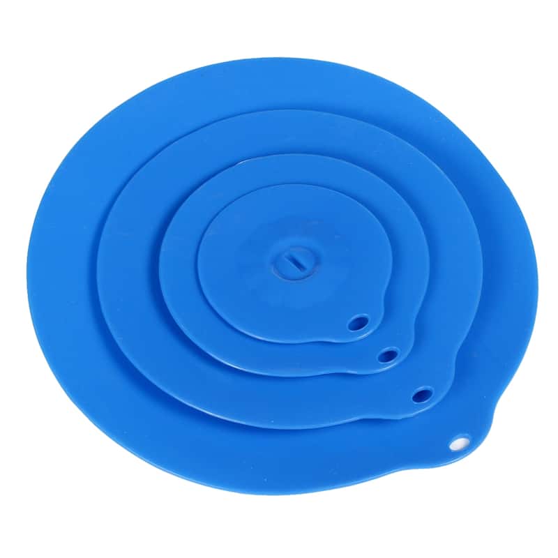 Creative Home Blue Silicone Suction Lid Set (Set of 4)