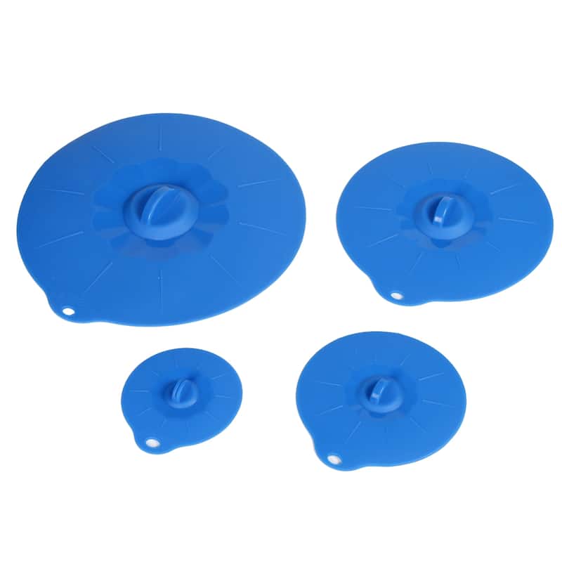 Creative Home Blue Silicone Suction Lid Set (Set of 4)