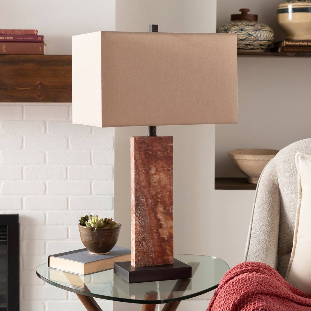 stone coloured table lamp