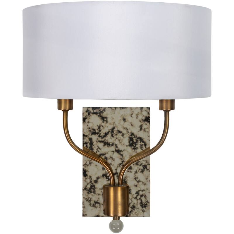 Ortley Glam Mercury Glass 2-Light Wall Sconce - 8"H x 4.5"W x 1.38"D