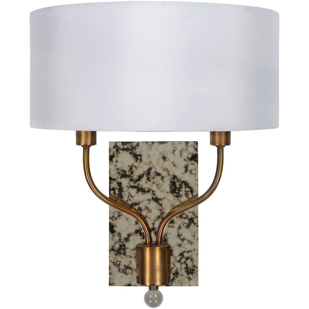 Ortley Glam Mercury Glass 2-Light Wall Sconce - 8"H x 4.5"W x 1.38"D