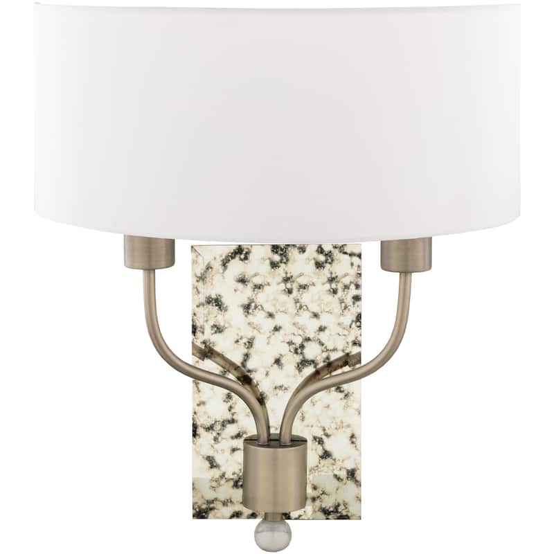 Ortley Glam Mercury Glass 2-Light Wall Sconce - 8"H x 4.5"W x 1.38"D - Silver