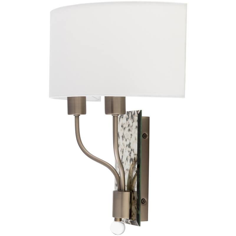 Ortley Glam Mercury Glass 2-Light Wall Sconce - 8"H x 4.5"W x 1.38"D