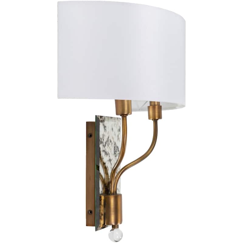 Ortley Glam Mercury Glass 2-Light Wall Sconce - 8"H x 4.5"W x 1.38"D