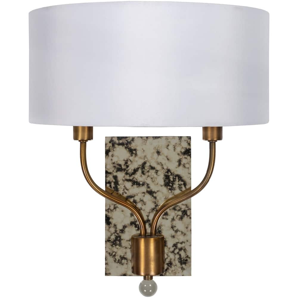 Ortley Glam Mercury Glass 2-Light Wall Sconce - 8"H x 4.5"W x 1.38"D