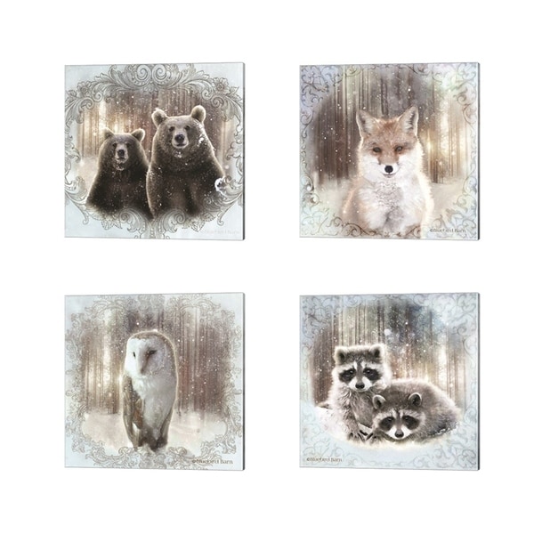 Bluebird Barn 'Enchanted Winter' Canvas Art (Set of 4)