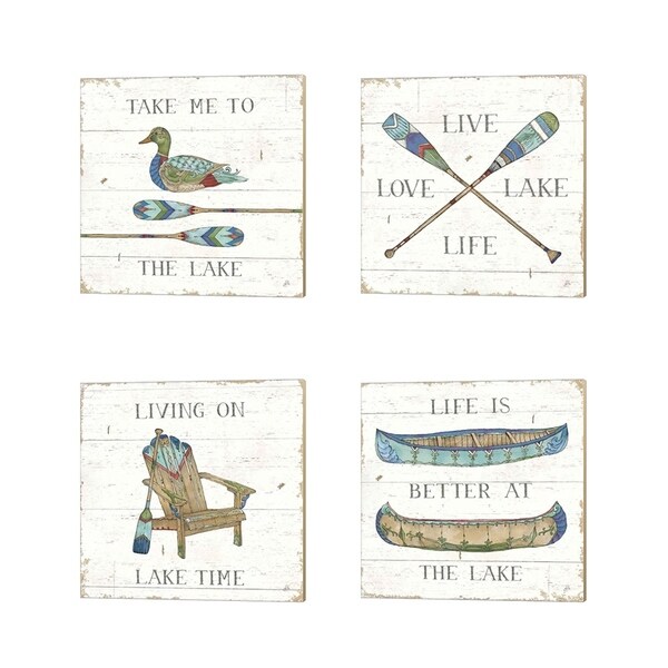 Daphne Brissonnet 'Lake Sketches Color' Canvas Art (Set of 4)