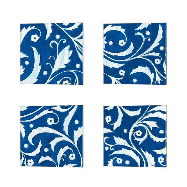 Hope Smith 'Tangledn Blue' Canvas Art (Set of 4)