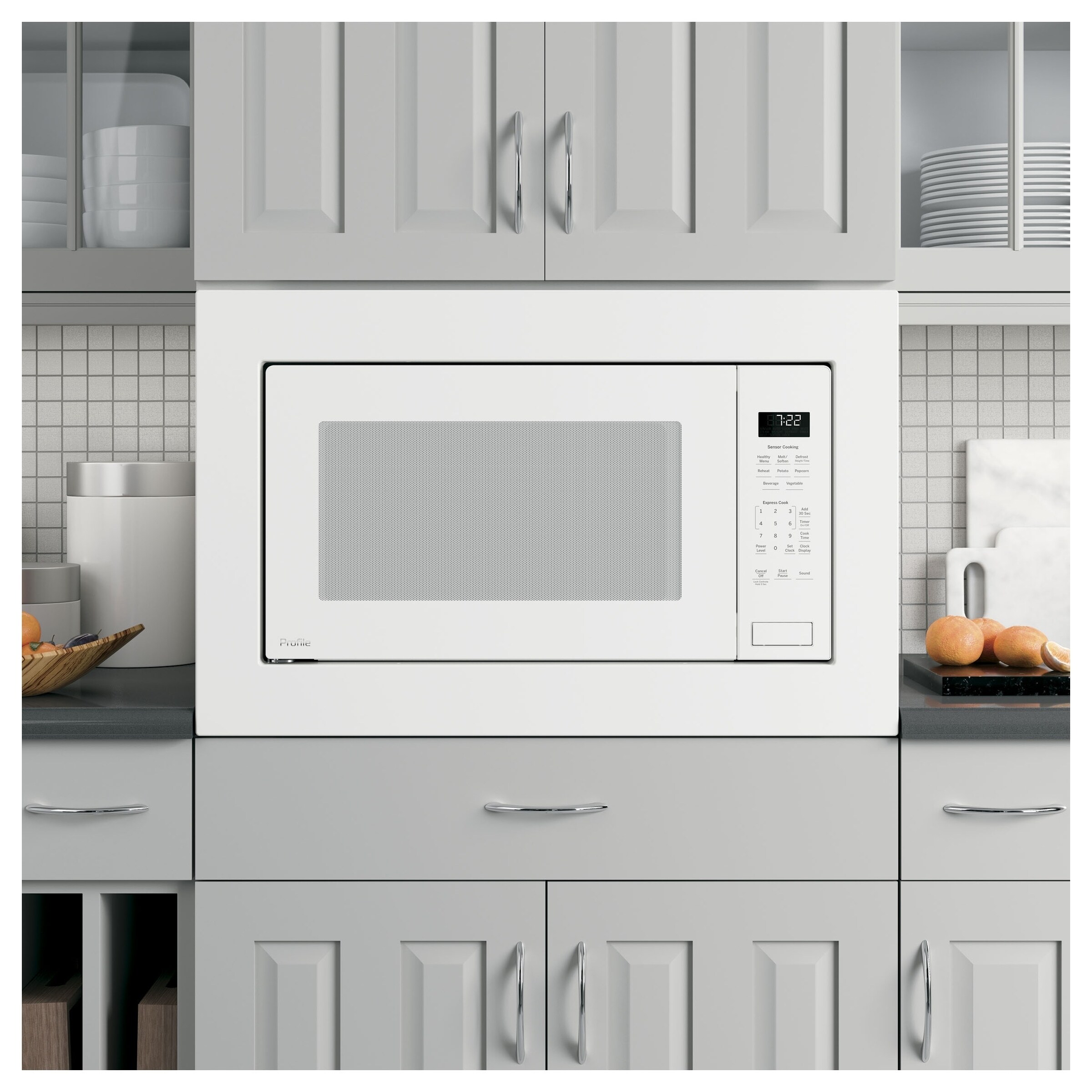 Shop Ge Profile 2 2 Cu Ft Built In Sensor Microwave Oven White