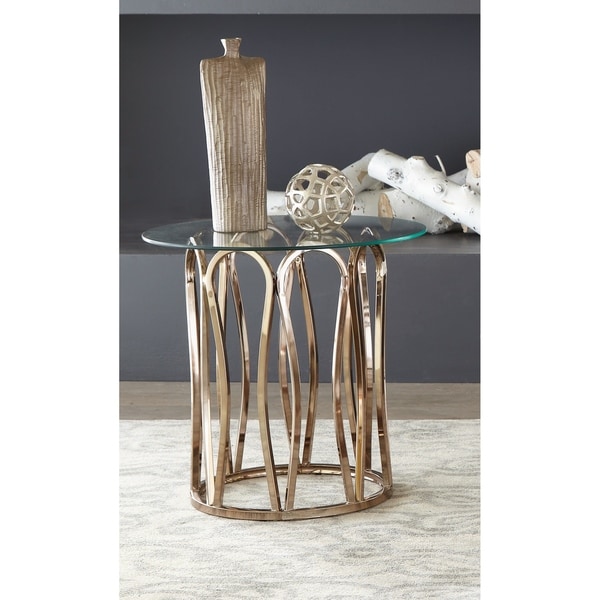 Silver Orchid Gish Chrome and Clear Round Top End Table - Overstock