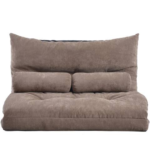 Merax Sofa Bed Adjustable Folding Sofa with Two Pillows