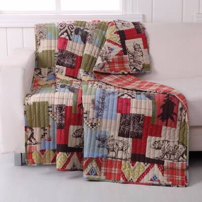 50 x 60 Cotton Throw Blanket, Nature Inspired Print, Multicolor
