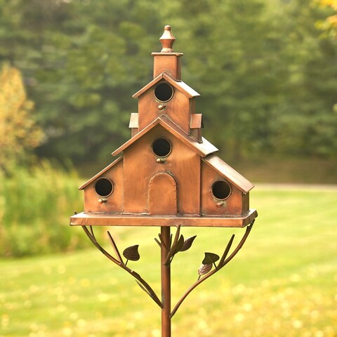 Church Design Iron Stake Birdhouse by Havenside Home