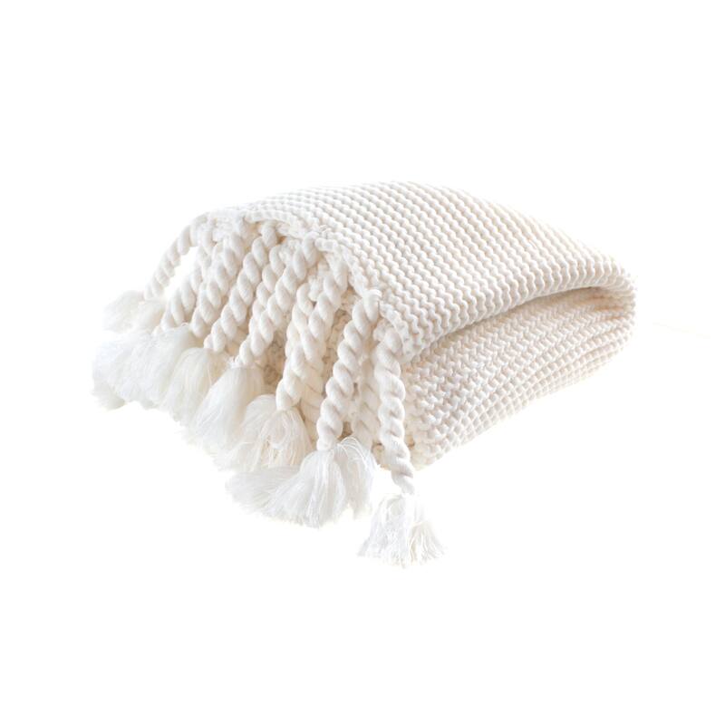 Arlo Rope Throw - Egg Shell White - 50x60