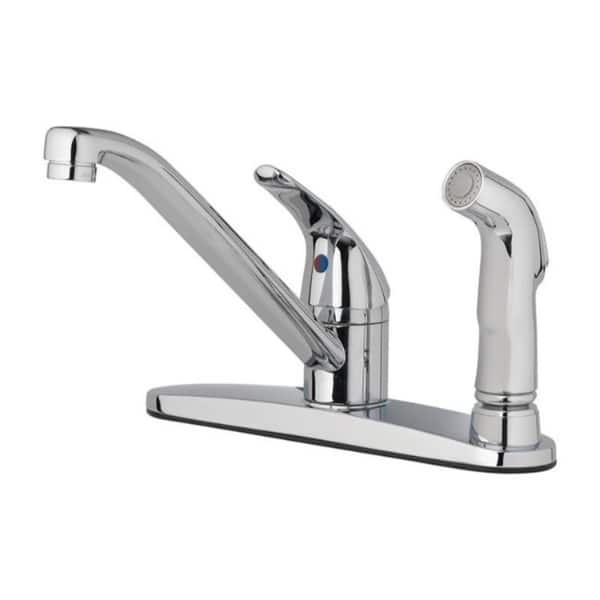 Oakbrook Essentials Single Handle Kitchen W Spray One Handle Chrome Kitchen Faucet Side Sprayer Included On Sale Overstock 30601489