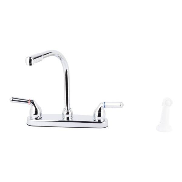 Ldr Exquisite Hi Rise Two Handle Chrome Kitchen Faucet Side Sprayer Included On Sale Overstock 30601511
